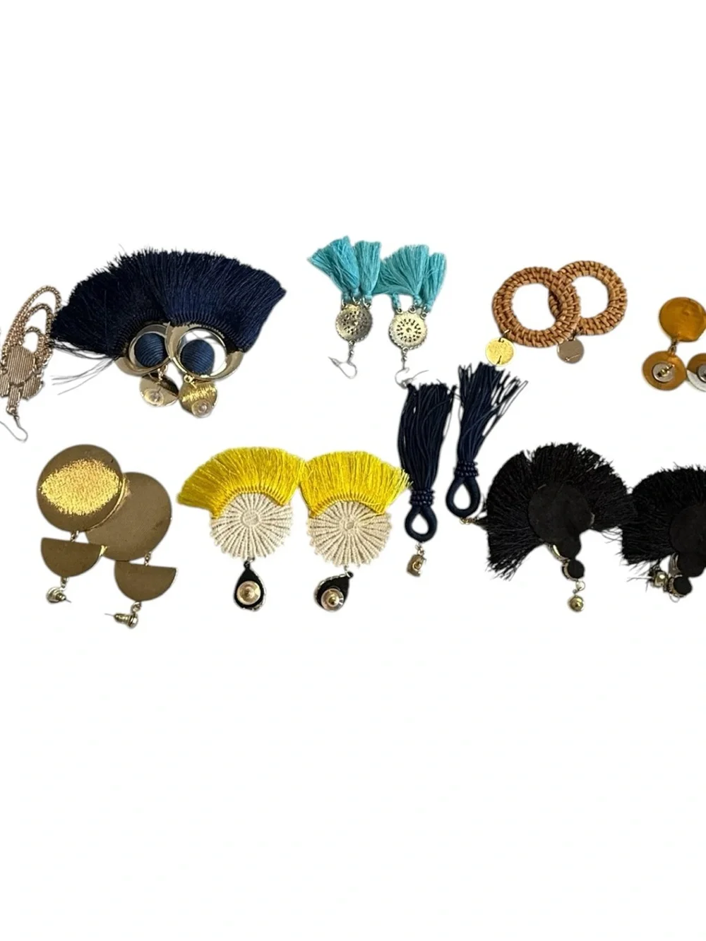 Trendy Statement Earring Bundle Bright Colorful Boho Glam tassel‎ Jewelry Lot